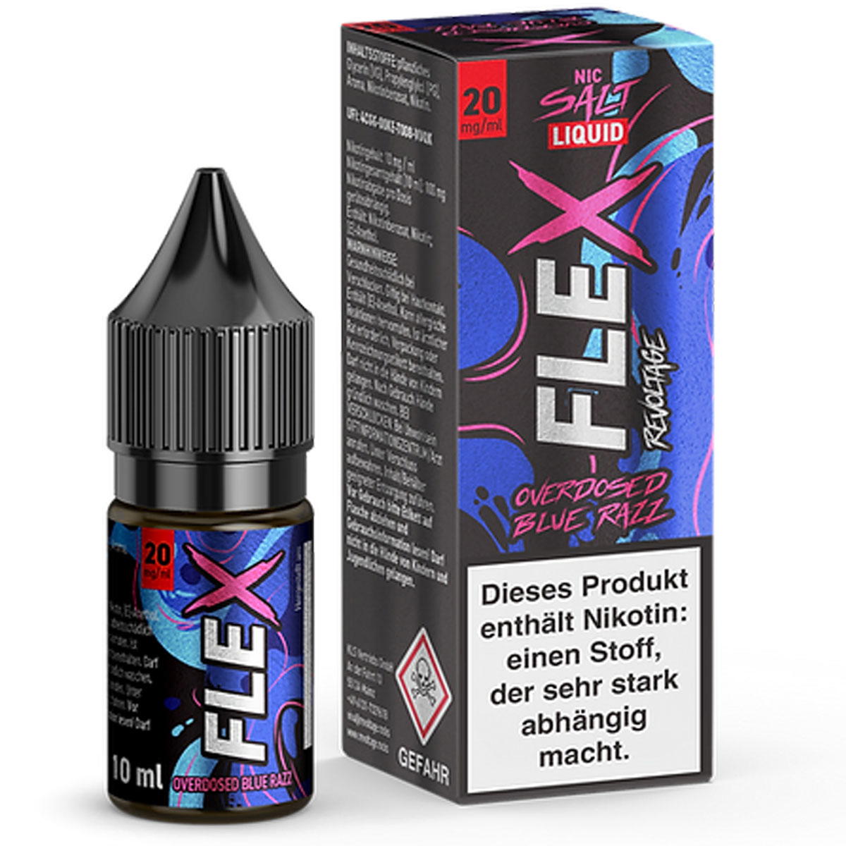 Produktbild Revoltage Flex Overdosed Blue Razz NicSalt Liquid 10ml / 20mg
