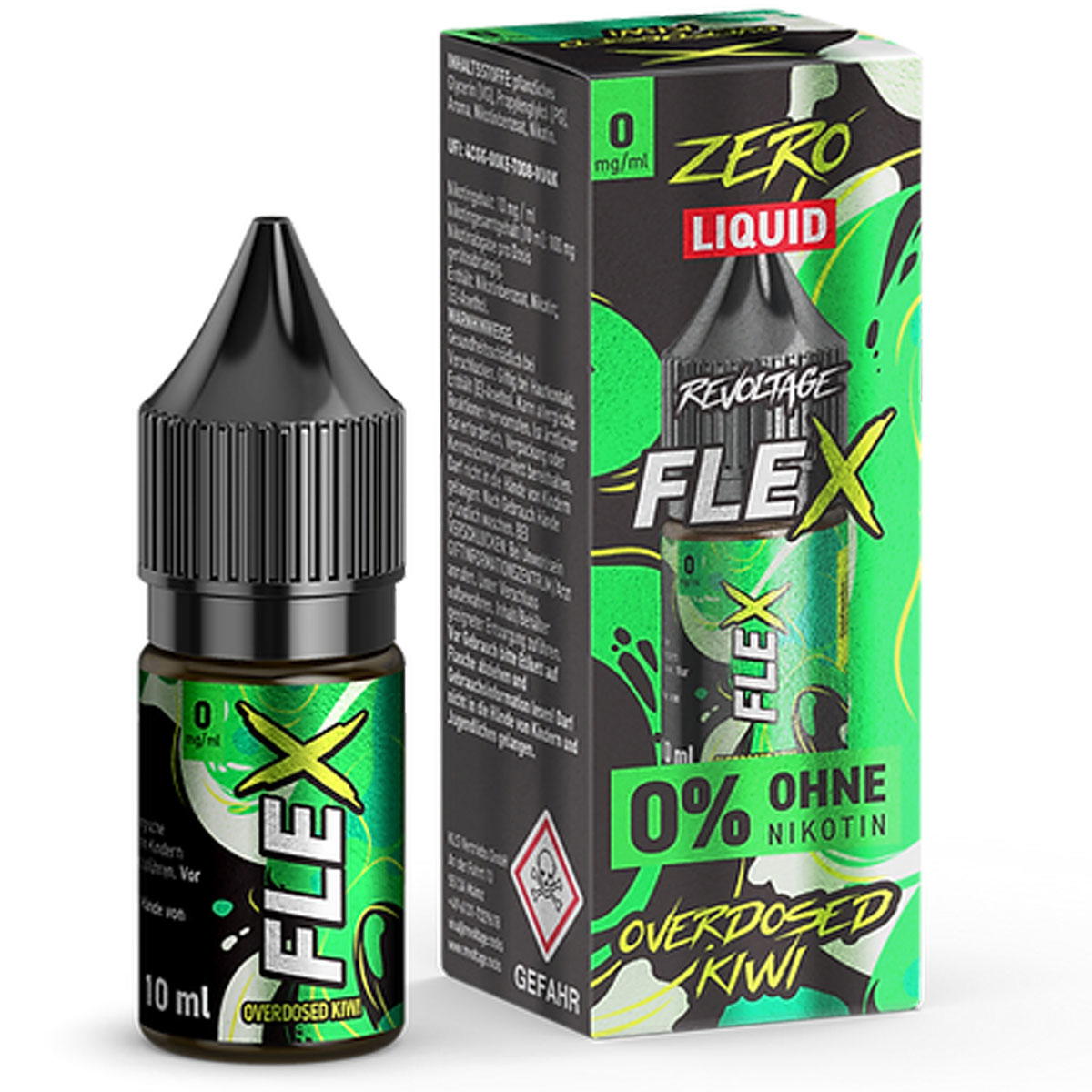 Produktbild Revoltage Flex Overdosed Kiwi NicSalt Liquid 0 mg / 10ml