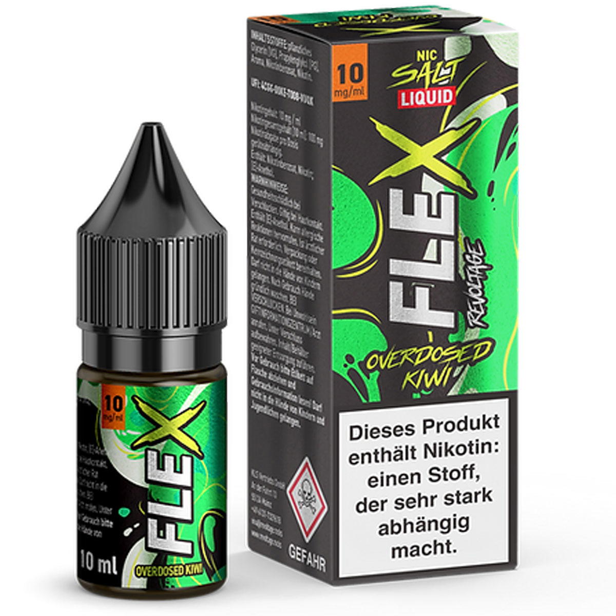 Produktbild Revoltage Flex Overdosed Kiwi NicSalt Liquid 10ml / 10mg