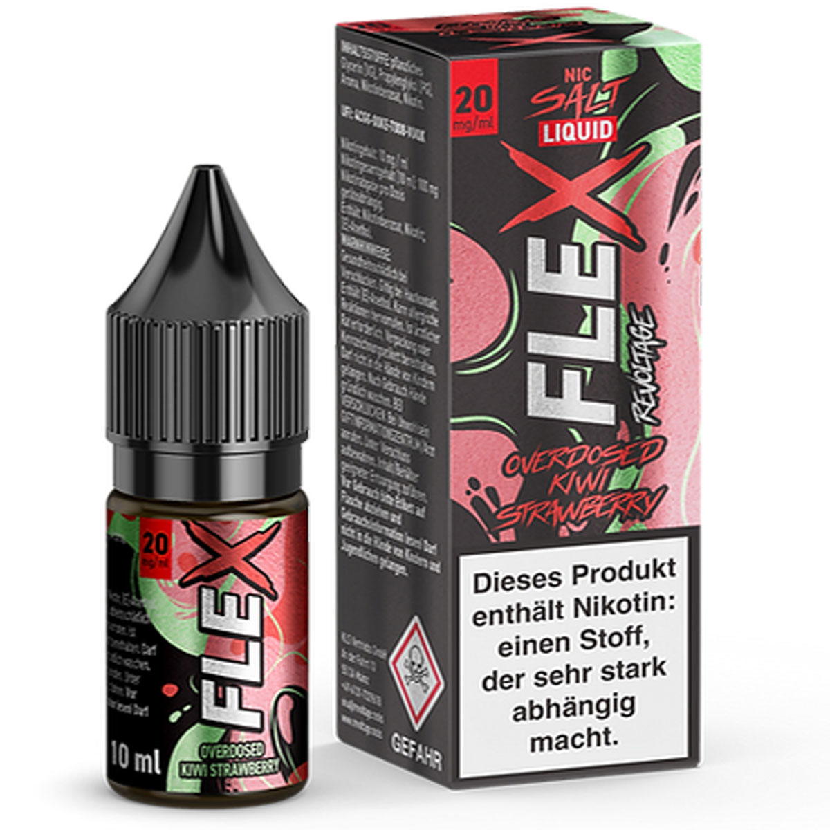 Produktbild Revoltage Flex Overdosed Kiwi Strawberry NicSalt Liquid 10ml / 20mg