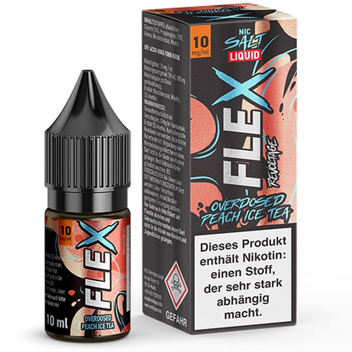 Produktbild Revoltage Flex Overdosed Peach Ice Tea NicSalt Liquid 10ml / 10mg