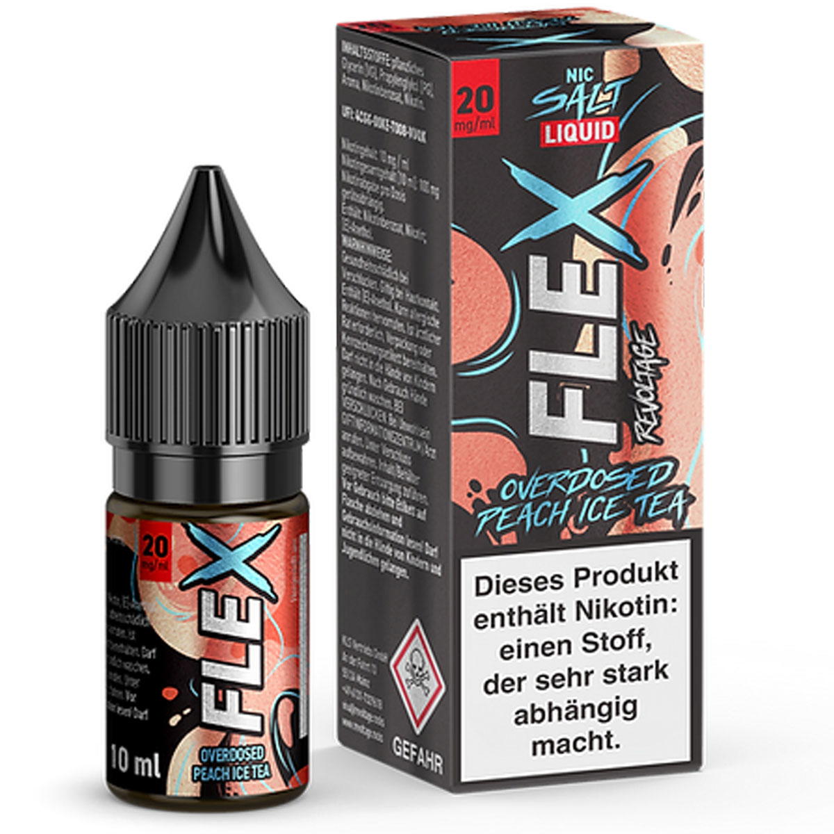 Produktbild Revoltage Flex Overdosed Peach Ice Tea NicSalt Liquid 10ml / 20mg