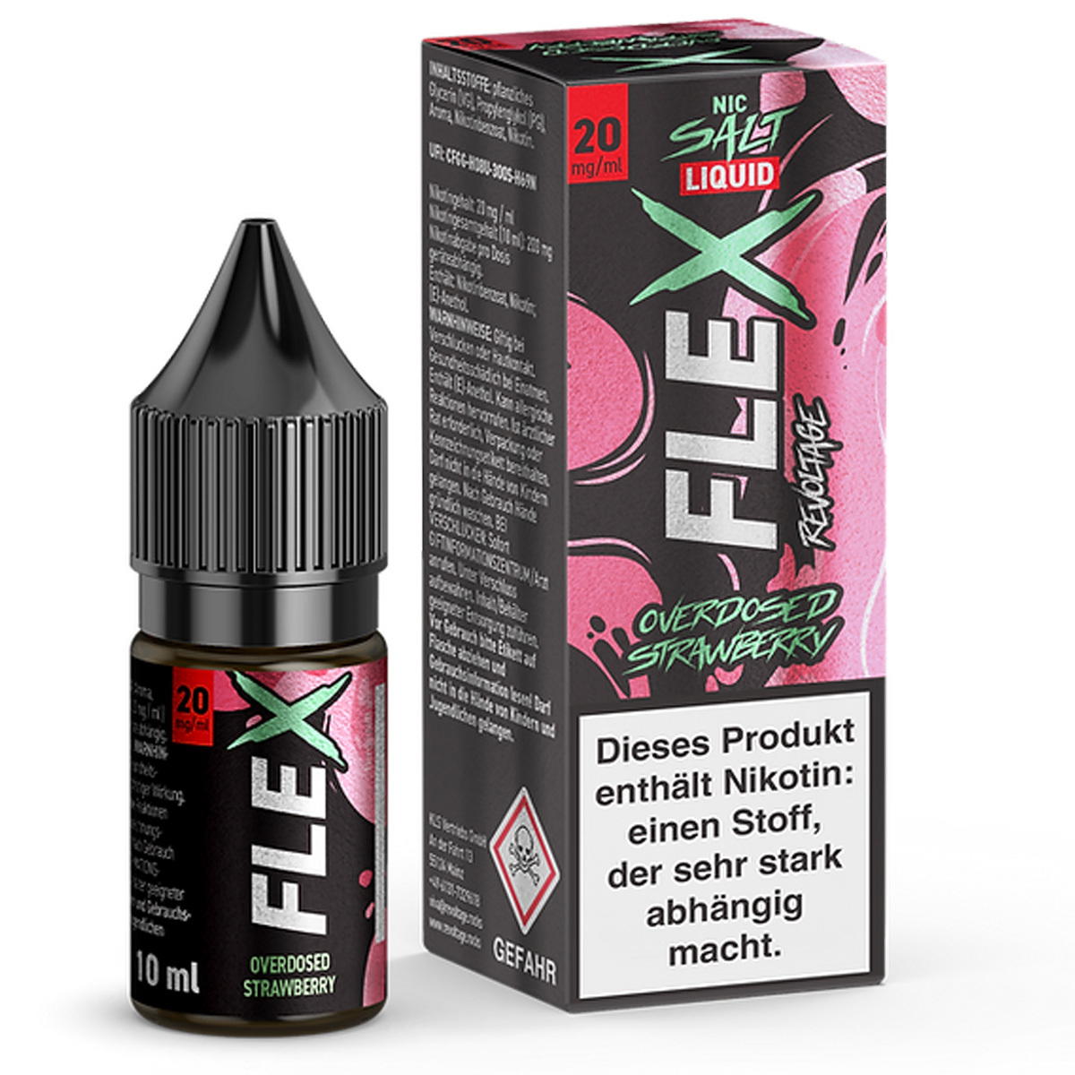 Produktbild Revoltage Flex Overdosed Strawberry NicSalt Liquid 10ml / 20mg