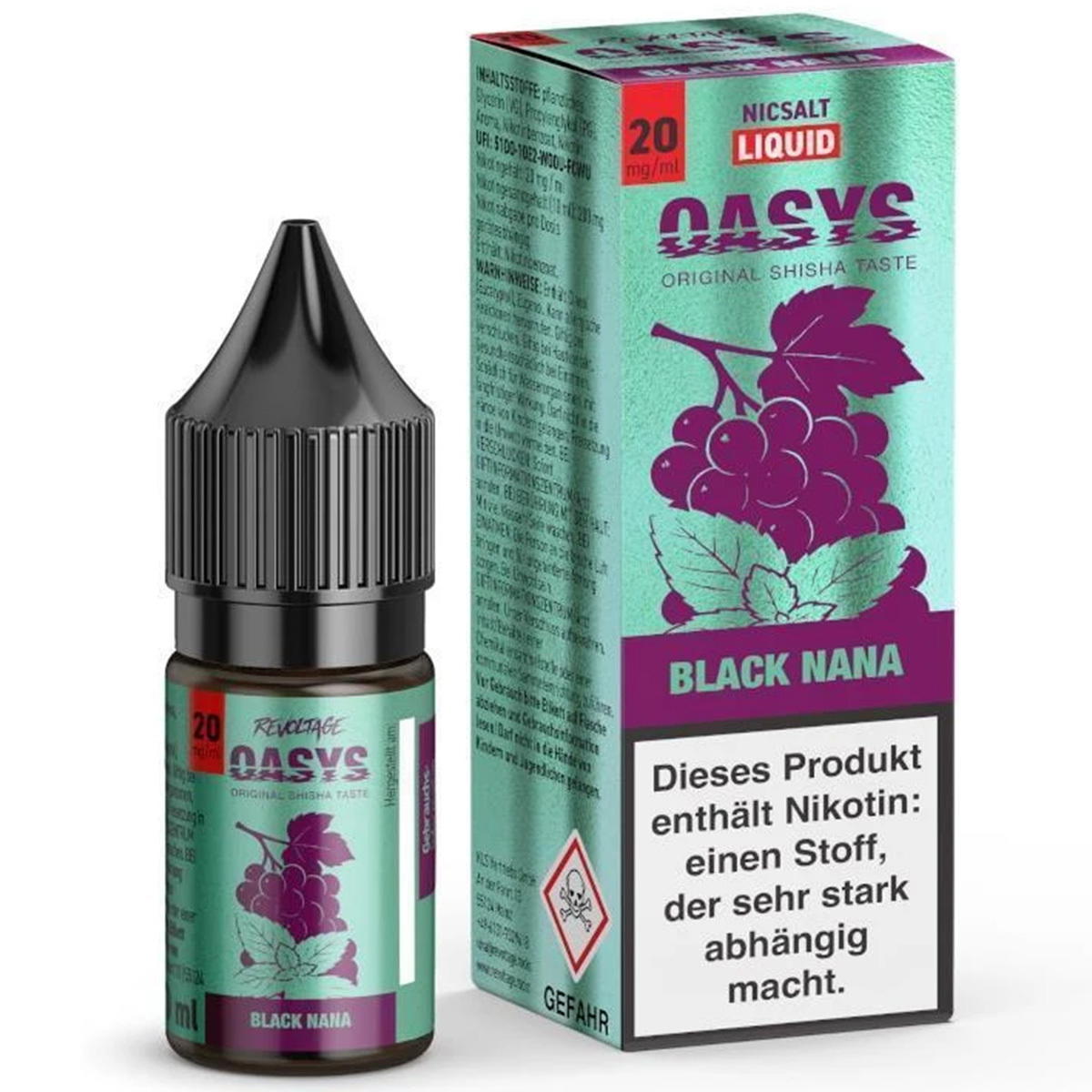 Produktbild Revoltage OASYS Black Nana NicSalt Liquid 10ml / 20mg Nikotinsalz