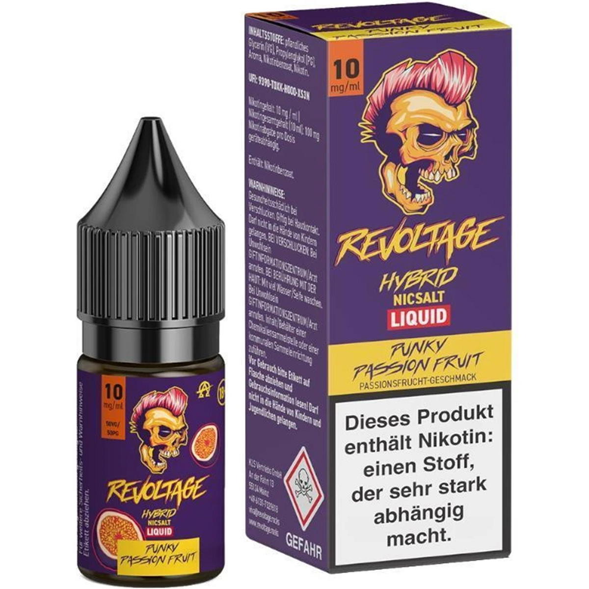 Produktbild Revoltage Punky Passion Fruit NicSalt Liquid 10ml / 10mg