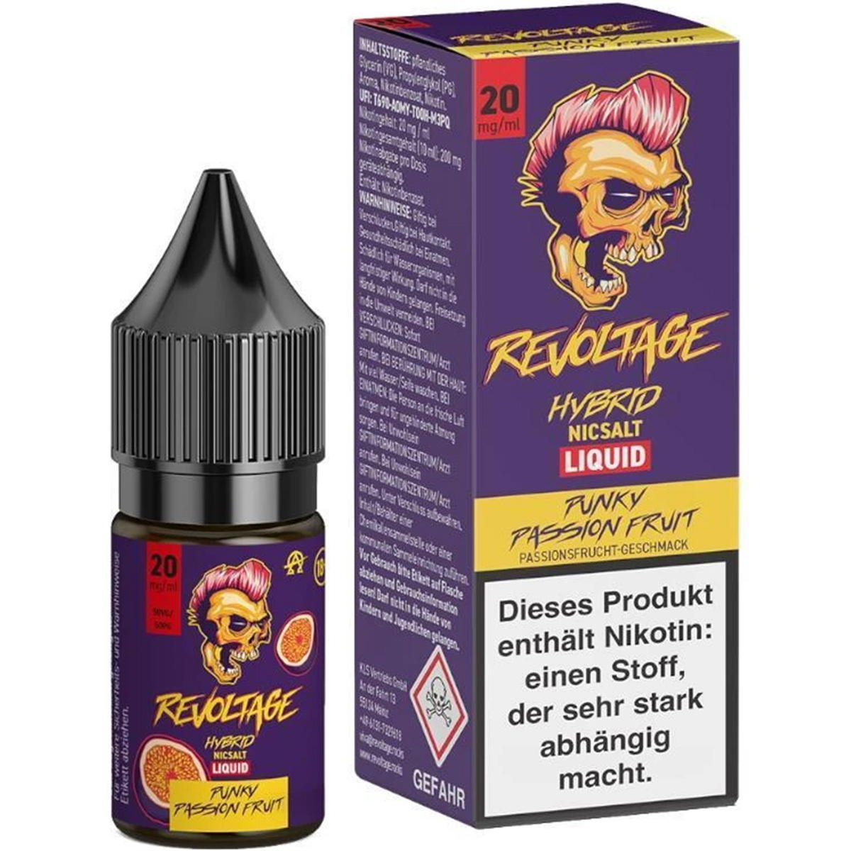 Produktbild Revoltage Punky Passion Fruit NicSalt Liquid 10ml / 20mg