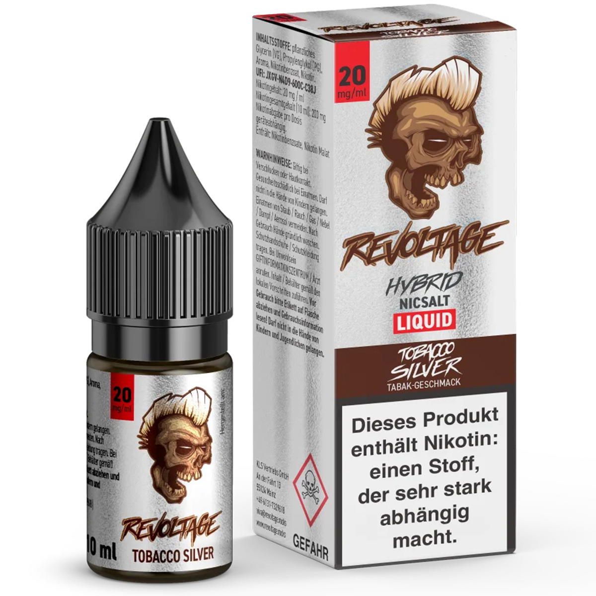 Produktbild Revoltage Tobacco Silver NicSalt Liquid 10ml / 20mg