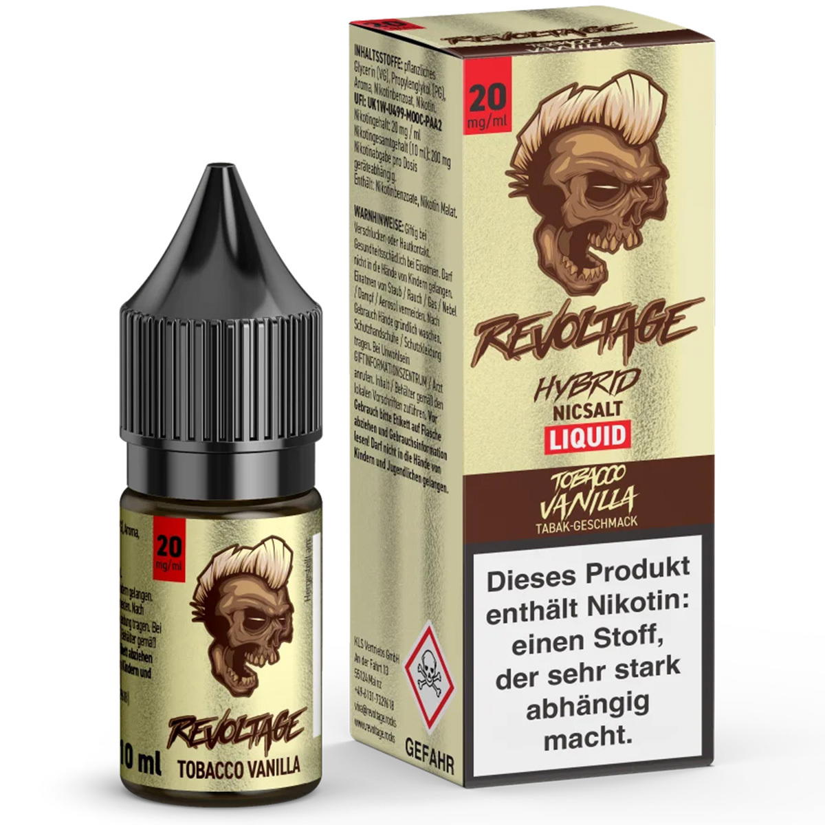 Produktbild Revoltage Tobacco Vanilla NicSalt Liquid 10ml / 20mg
