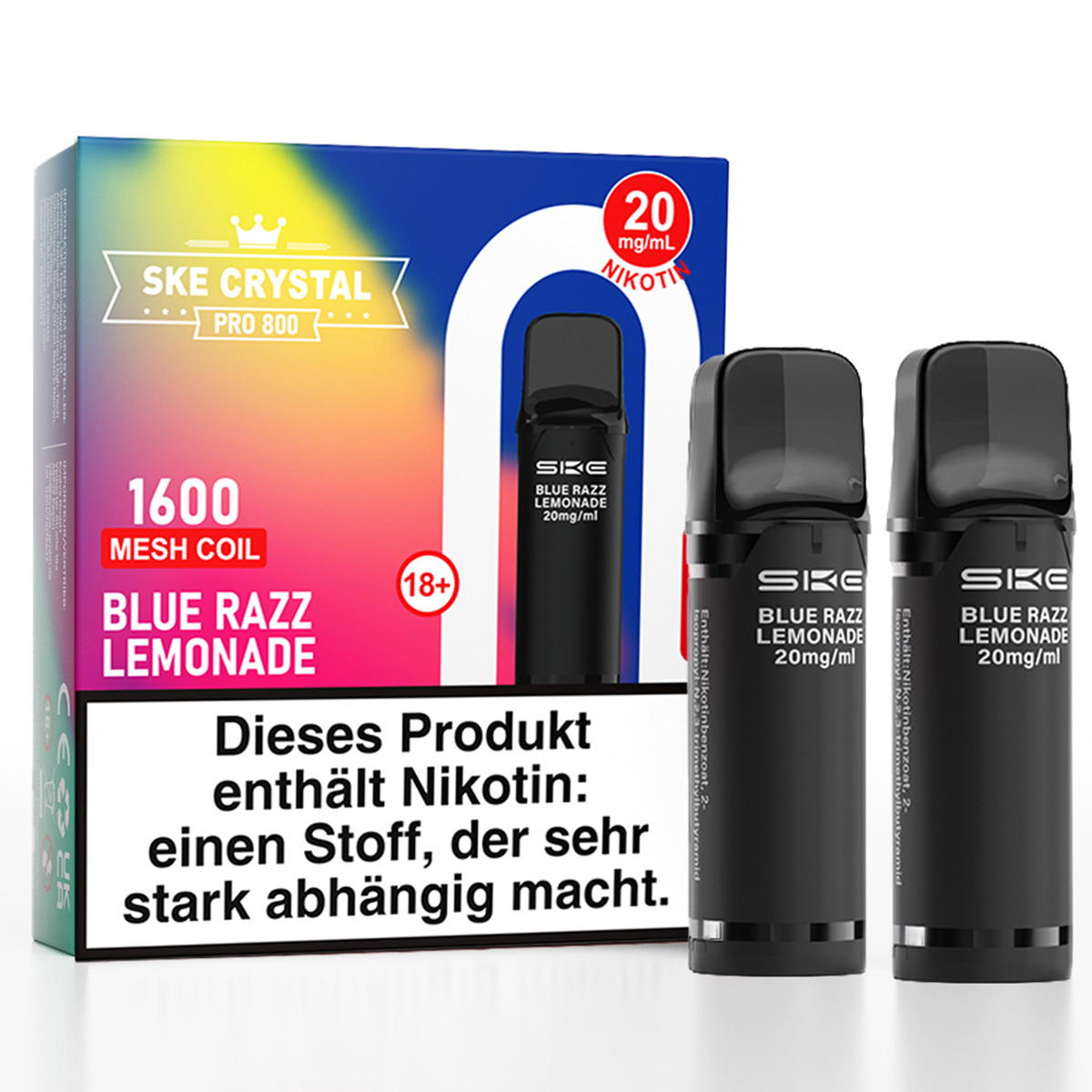 Produktbild SKE Crystal Pro 800 – Blue Razz Lemonade – Prefilled Pod 2er Pack
