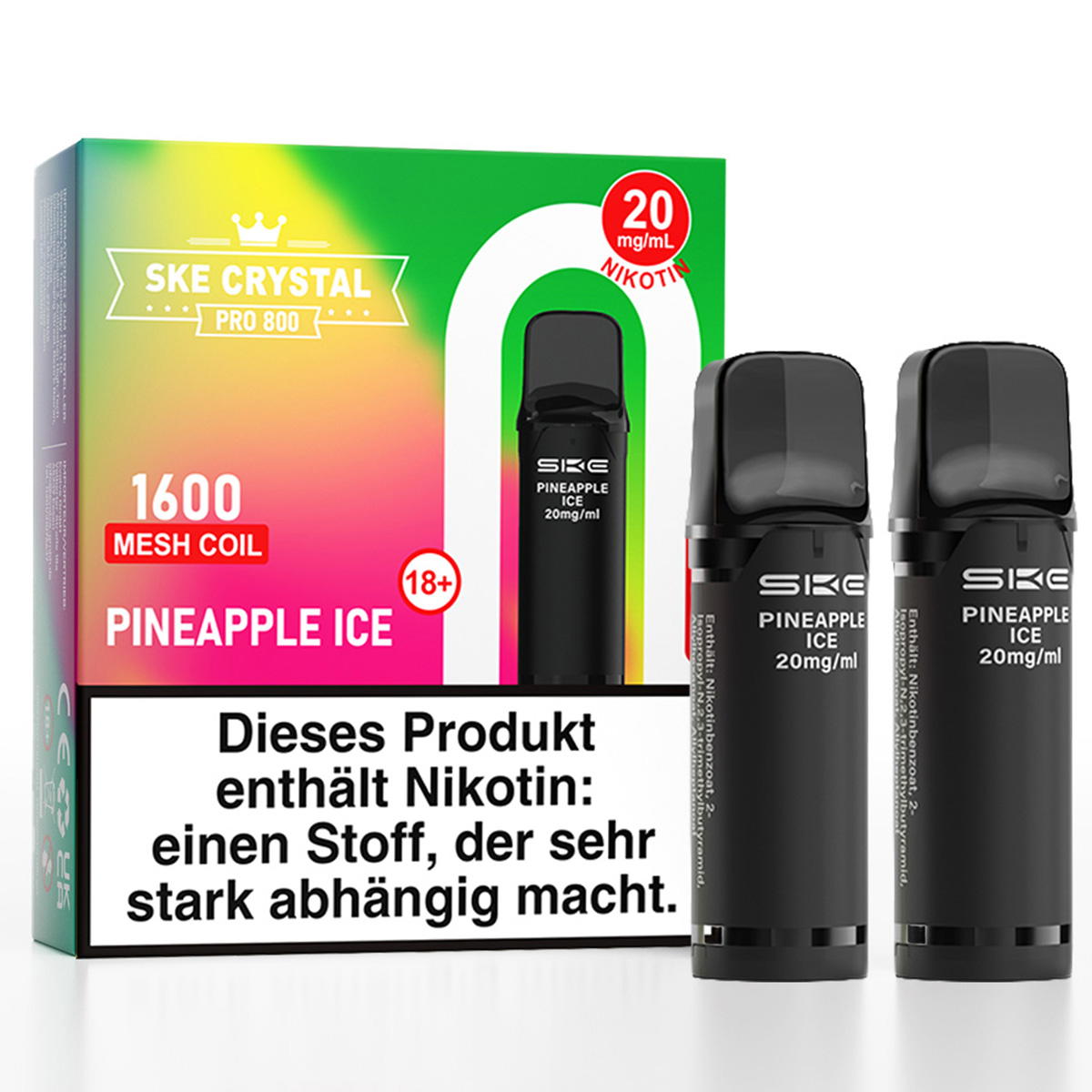 Produktbild SKE Crystal Pro 800 – Pineapple Ice – Prefilled Pod 2er Pack