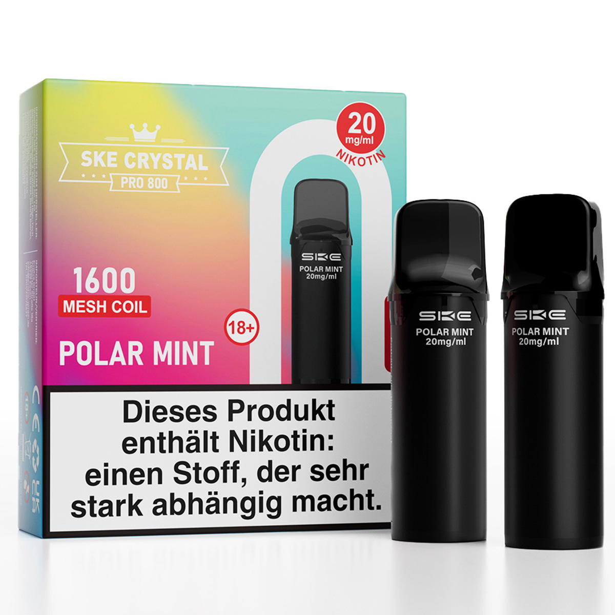 Produktbild SKE Crystal Pro 800 – Polar Mint – Prefilled Pod 2er Pack
