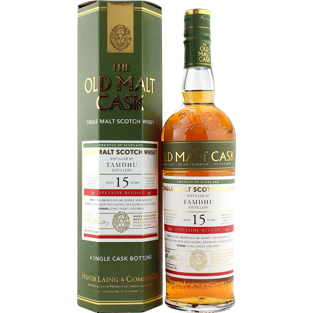 Produktbild Tamdhu Sherry Cask 15 Jahre 2007/2022 Hunter Laing Old Malt Cask Single Malt Scotch Whisky 50% Vol. 700ml
