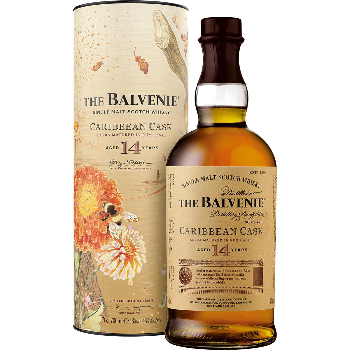 Produktbild The Balvenie 14 Jahre Caribbean Cask Victo Ngai Single Malt Scotch Whisky 43% Vol. 700ml