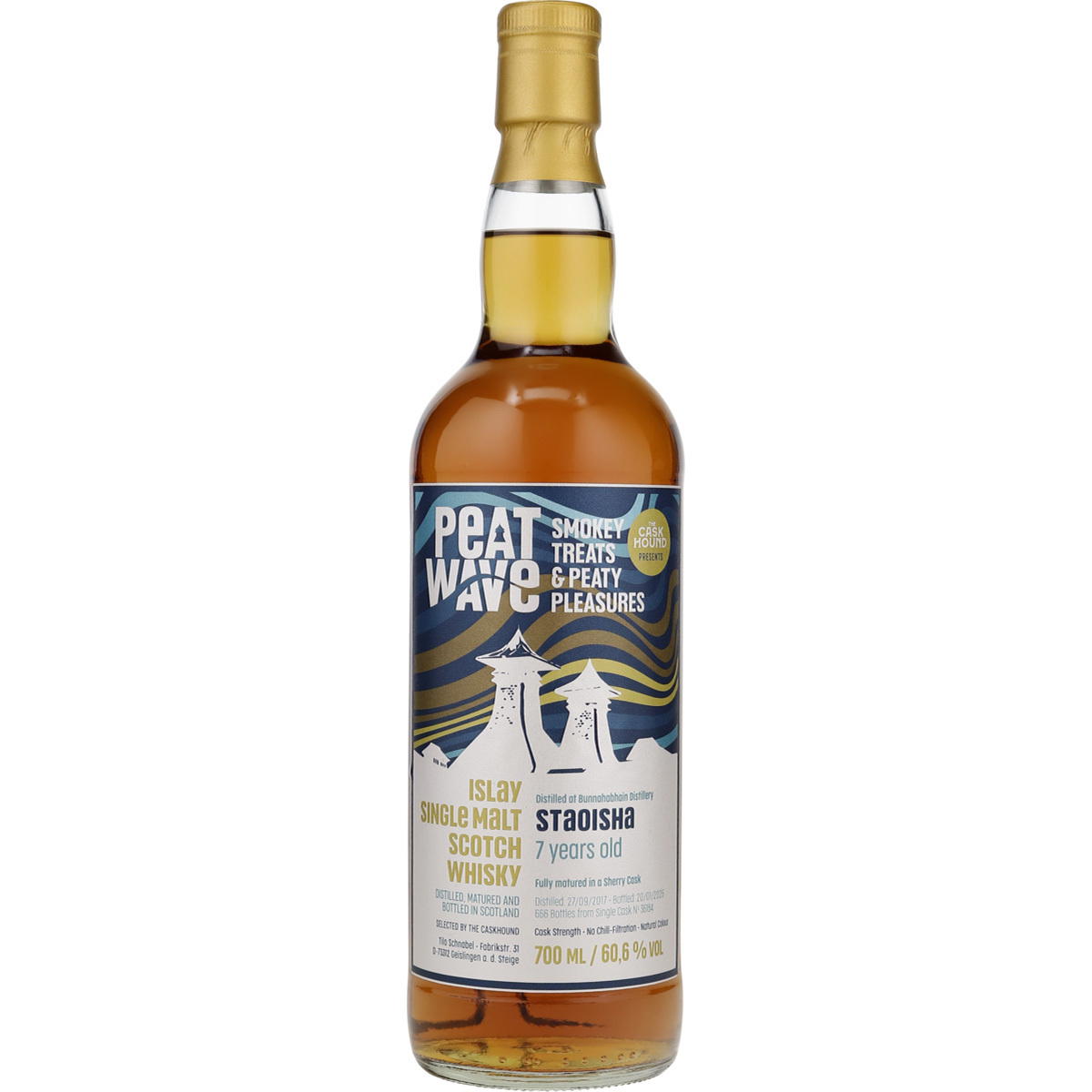 Produktbild The Caskhound Peatwave Staoisha 7 Jahre Single Malt Scotch Whisky 60,6% Vol. 700ml