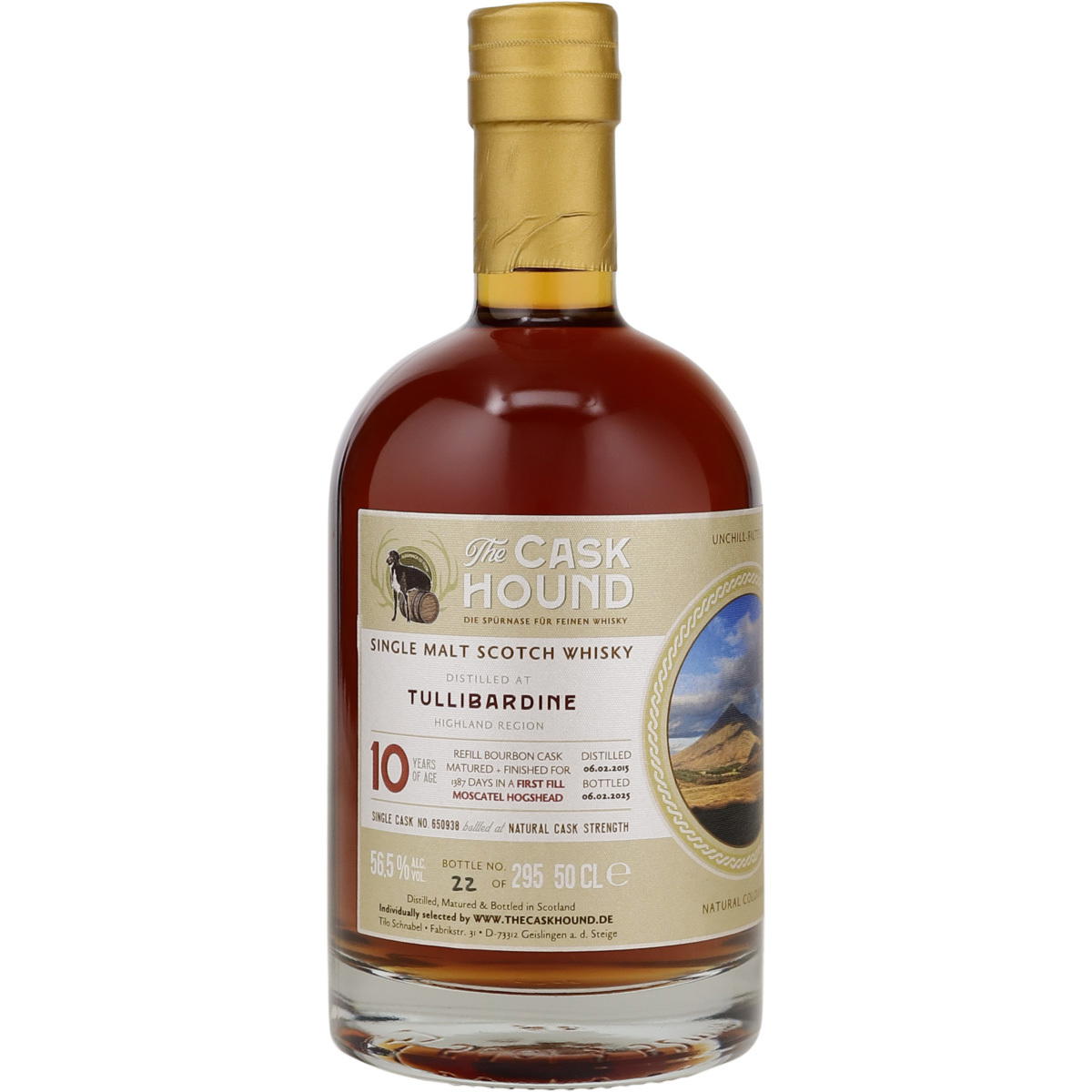 Produktbild The Caskhound Tullibardine 10 Jahre Single Malt Scotch Whisky 56,5% Vol. 500ml