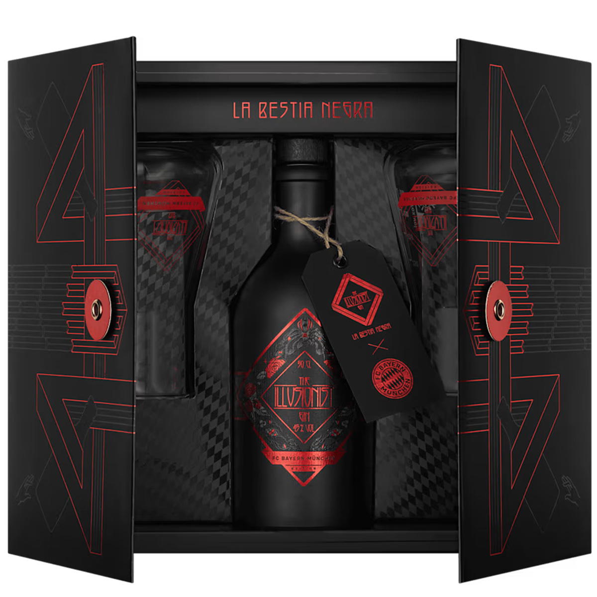Produktbild The Illusionist Gin FCB Geschenkset 45% Vol. 500ml Produktbild The Illusionist Gin FCB Geschenkset 45% Vol. 500ml