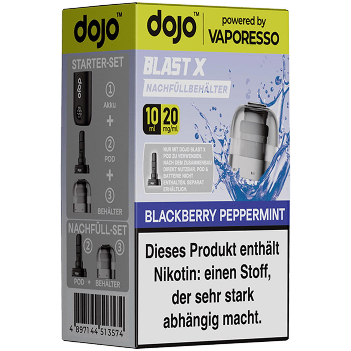 Produktbild Vaporesso DOJO Blast X – Blackberry Peppermint – Prefilled Pod Tank Produktbild Vaporesso DOJO Blast X – Blackberry Peppermint – Prefilled Pod Tank