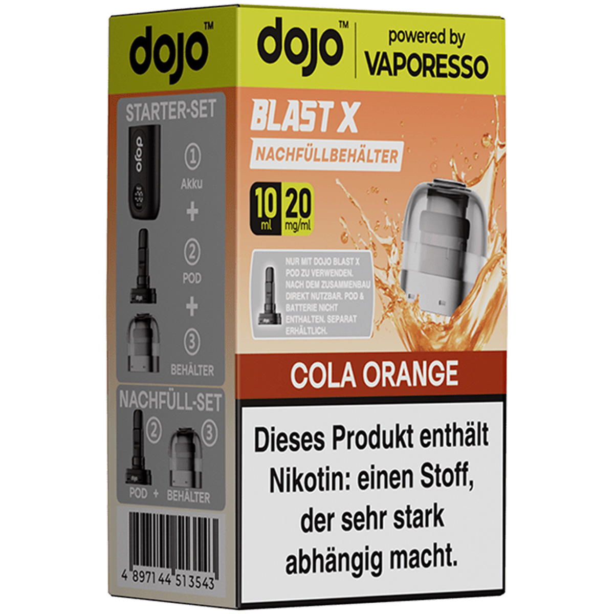 Produktbild Vaporesso DOJO Blast X – Cola Orange – Prefilled Pod Tank