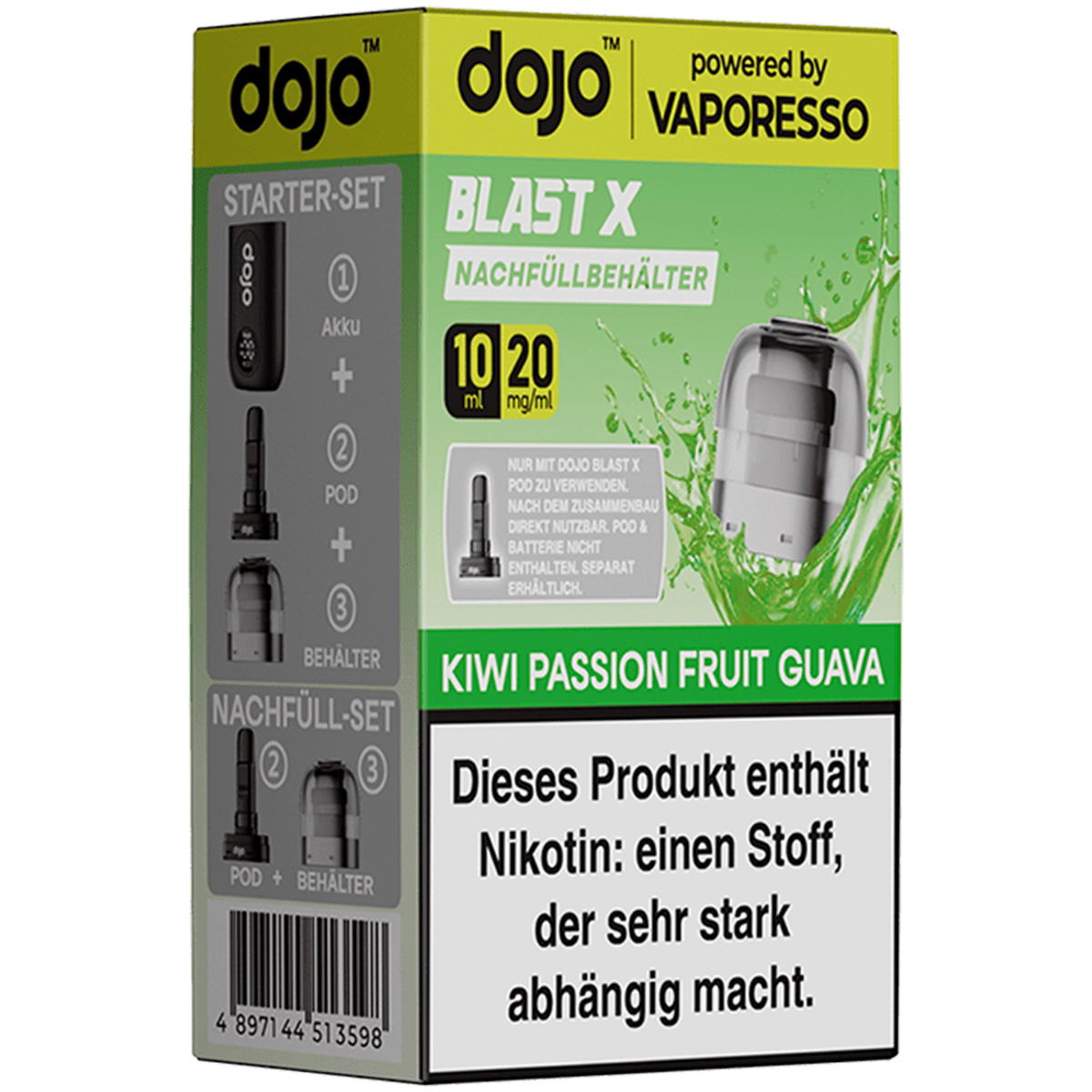 Produktbild Vaporesso DOJO Blast X – Kiwi Passion Fruit Guava – Prefilled Pod Tank