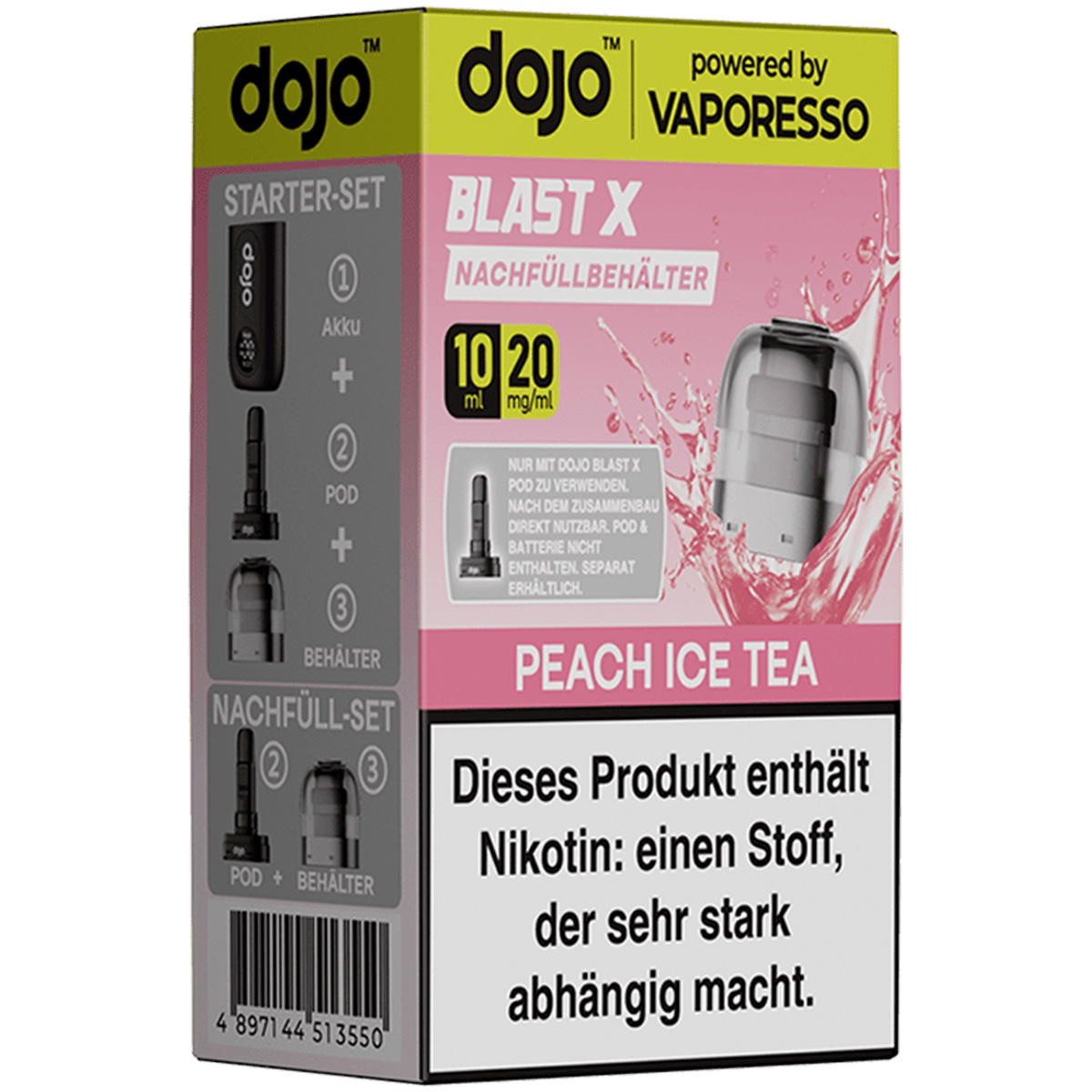 Produktbild Vaporesso DOJO Blast X – Peach Ice Tea – Prefilled Pod Tank