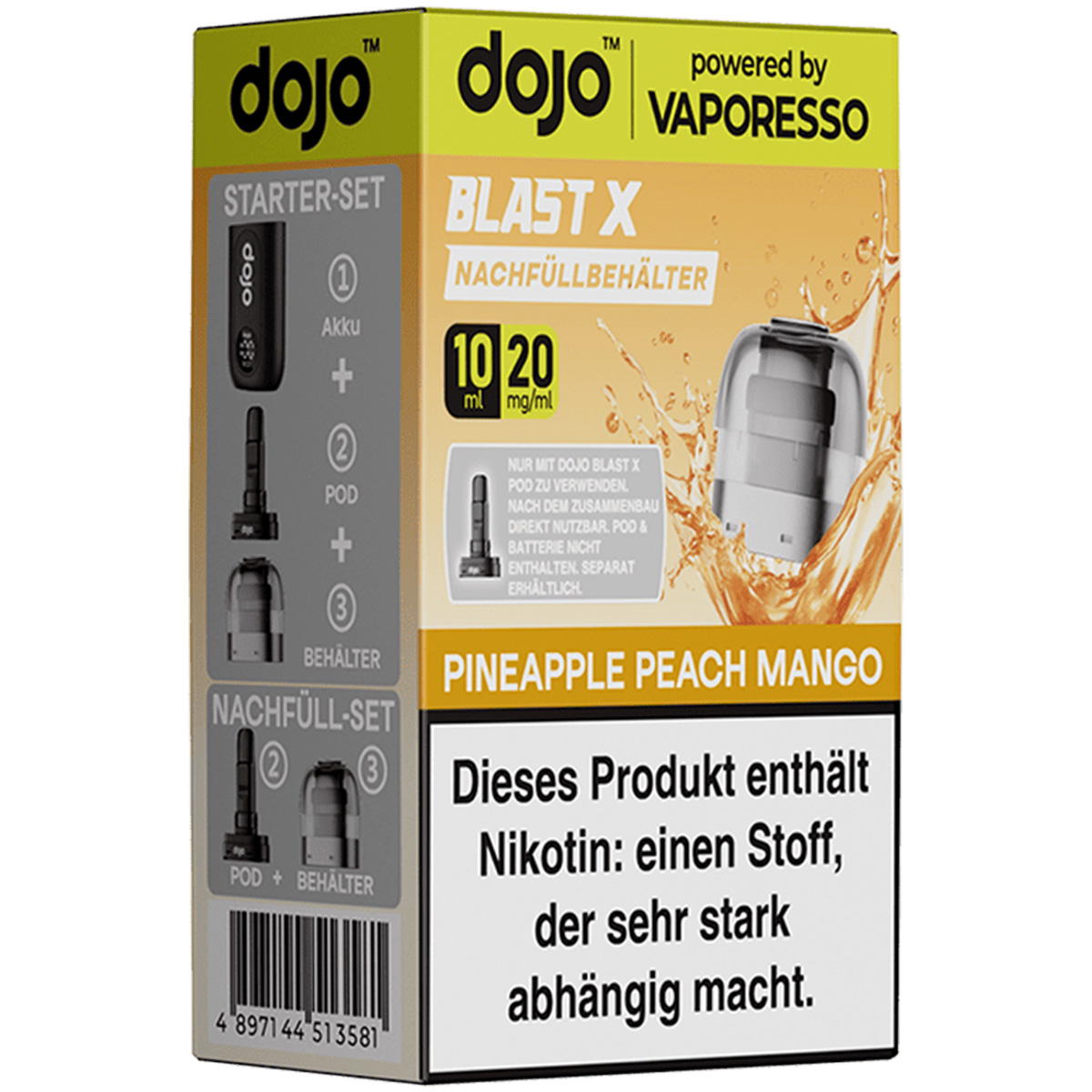Produktbild Vaporesso DOJO Blast X – Pineapple Peach Mango – Prefilled Pod Tank