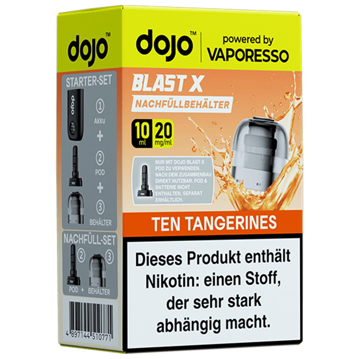 Produktbild Vaporesso DOJO Blast X – Ten Tangerines – Prefilled Pod Tank