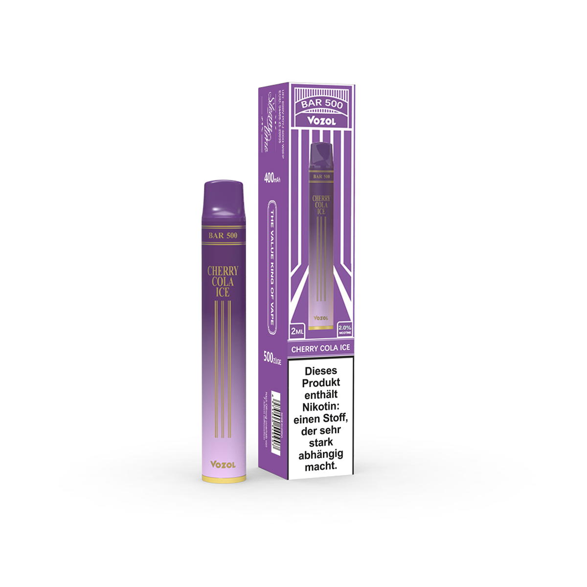 Produktbild Vozol Bar 500 E-Zigarette 500 Züge 400mAh NicSalt Cherry Cola Ice