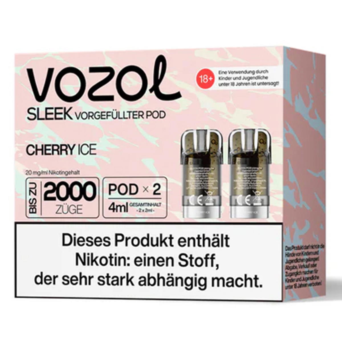 Produktbild Vozol Sleek – Cherry Ice – Prefilled Pod 2er Pack