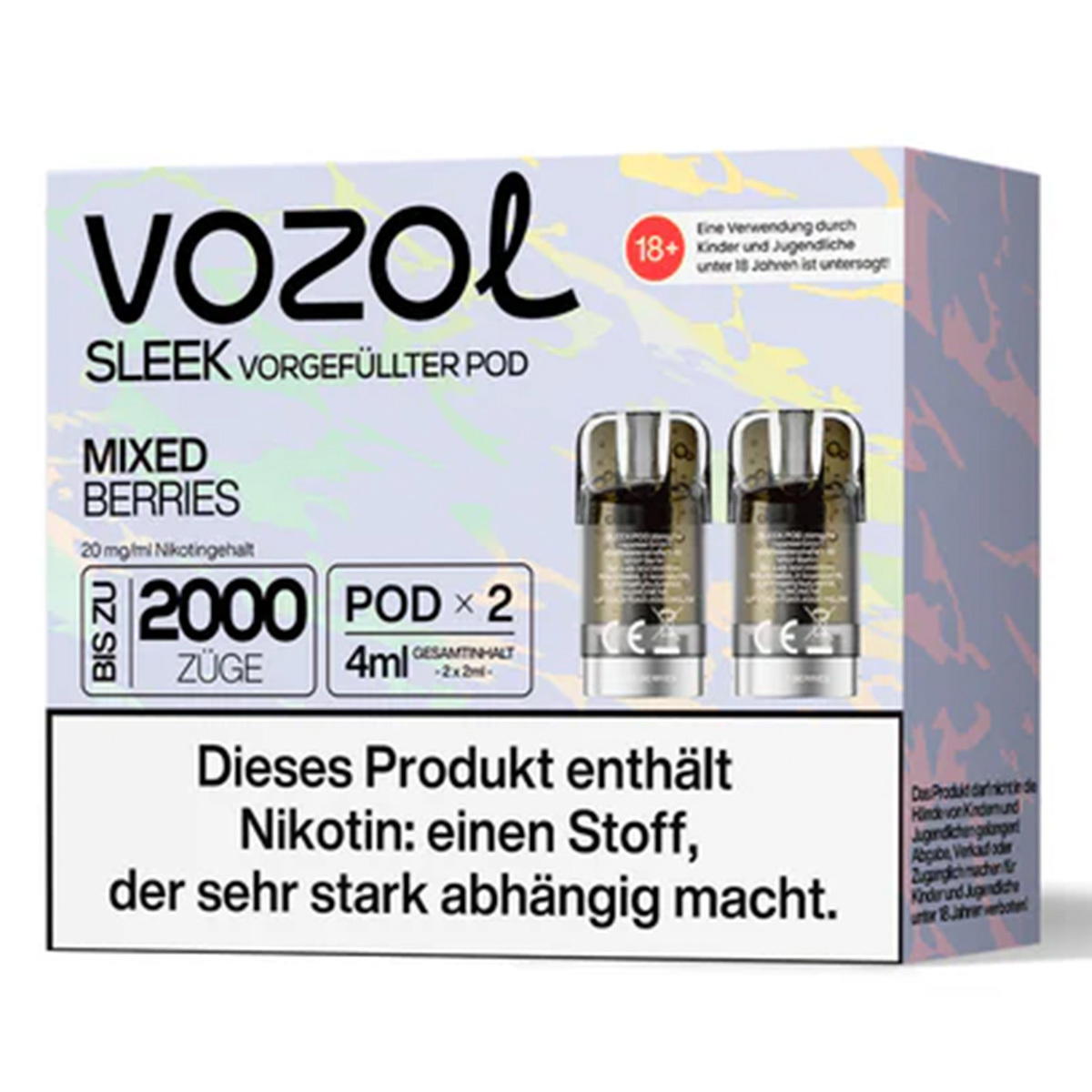 Produktbild Vozol Sleek – Mixed Berries – Prefilled Pod 2er Pack