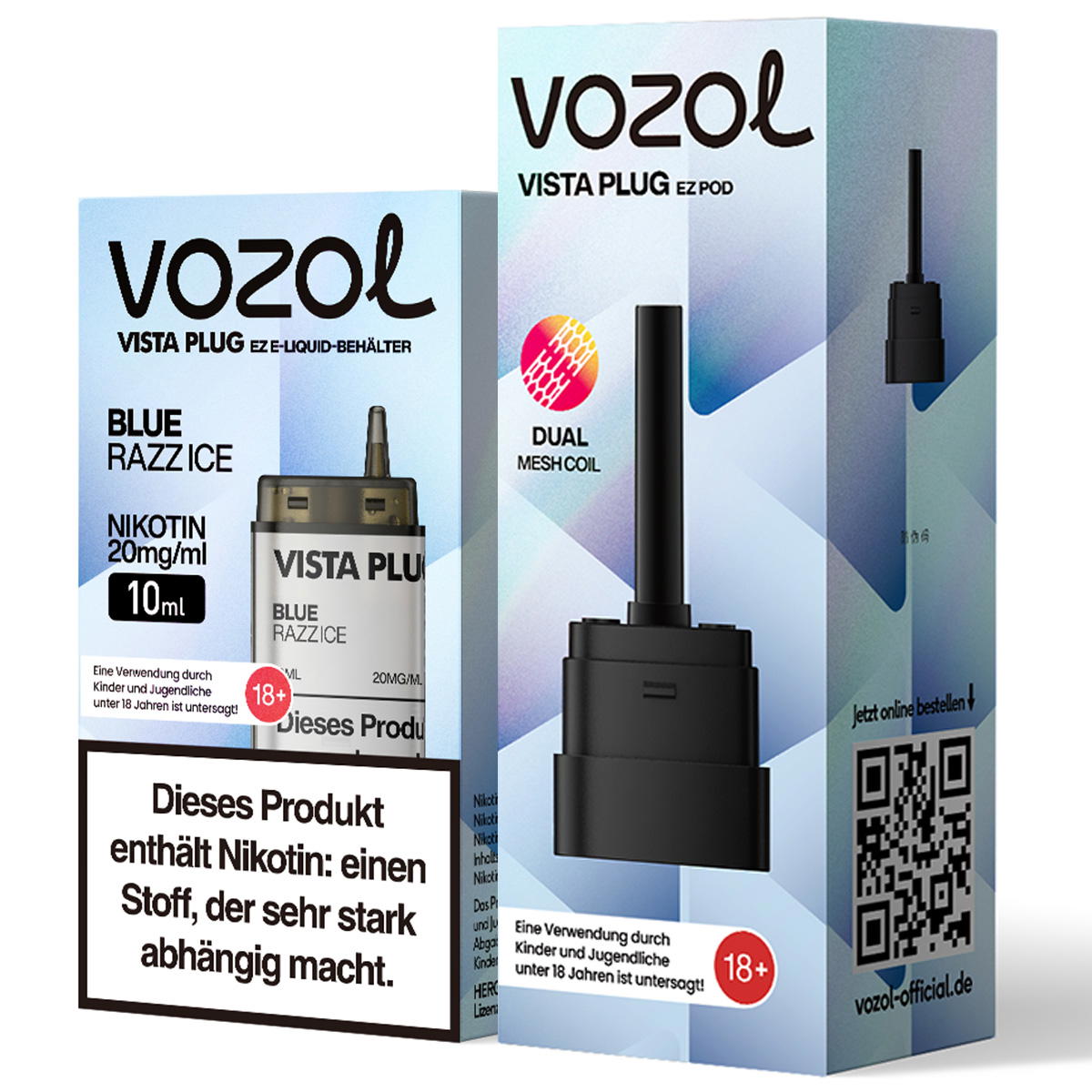 Produktbild Vozol Vista Plug EZ – Blue Razz Ice – Prefilled Pod Tank
