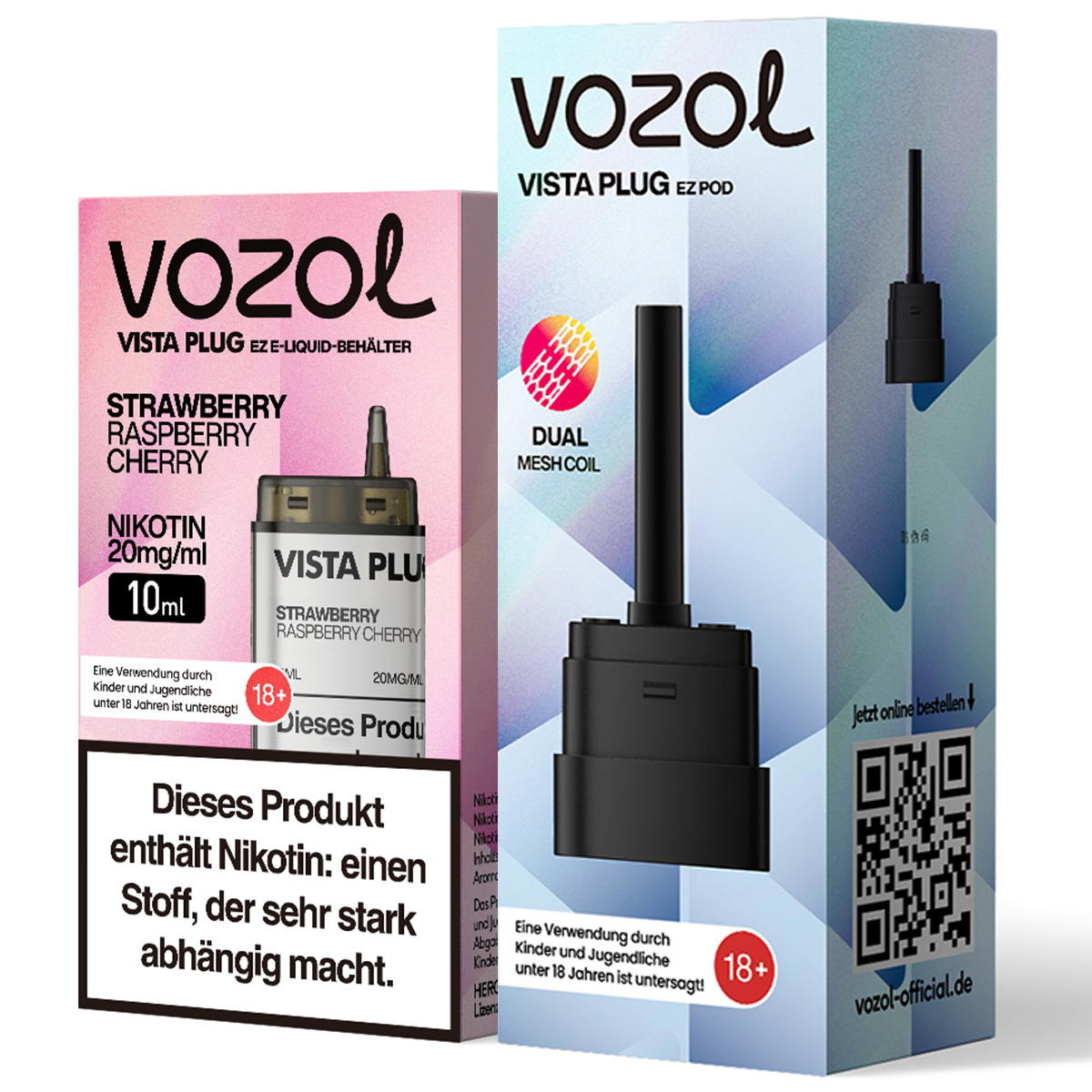 Produktbild Vozol Vista Plug EZ – Strawberry Raspberry Cherry – Prefilled Pod Tank