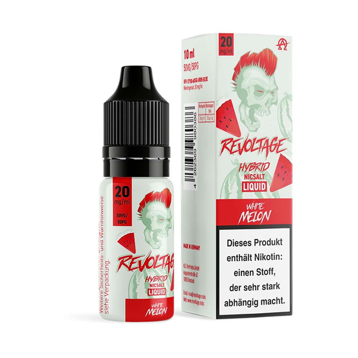 Produktbild White Melon 10ml Hybrid NicSalt Liquid by Revoltage