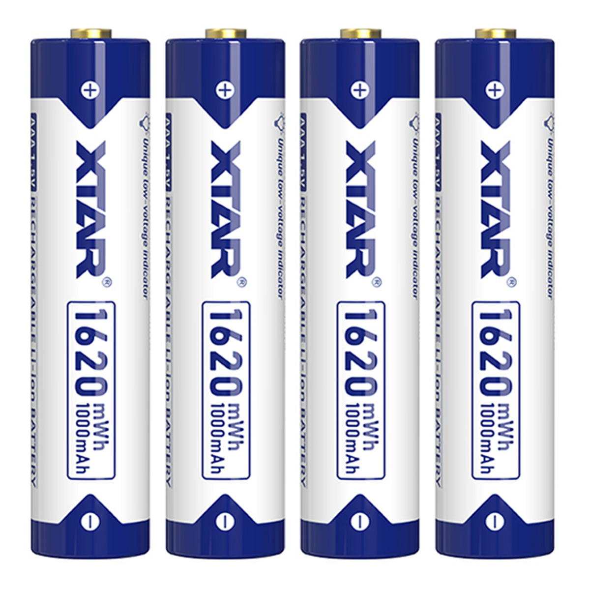 Produktbild XTAR AAA 1.5V 1620mWh Li-Ion Indikator Akku 1000mAh 4er Pack