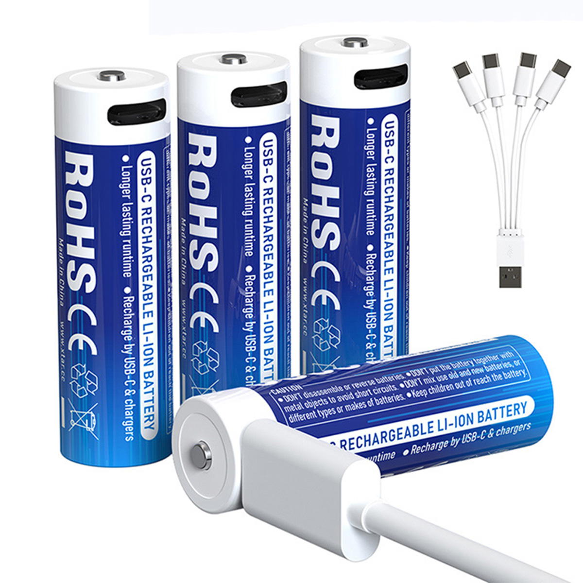 Produktbild XTAR AA 1.5V 3000mAh Li-Ion Akku USB Typ-C 4er Pack
