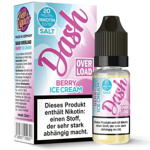 Berry Ice Cream NicSalt Liquid by Dash Overload 10ml / 20mg