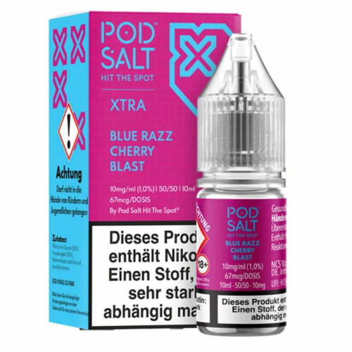 Blue Razz Cherry Blast NicSalt Liquid by Pod Salt Xtra