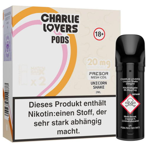 Charlie Lovers – Unicorn Shake – Prefilled Pod 2er Pack 2ml