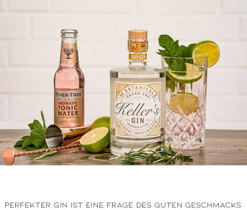 Keller’s Dry Distilled Gin vielseitiger Premium Gin aus 66 Botanicals 35% - 500ml