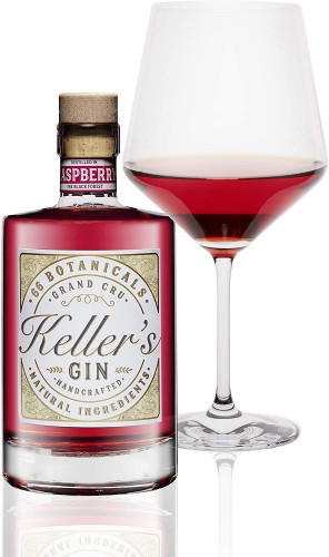 Keller’s Raspberry Distilled Gin vielseitiger Premium Gin aus 66 Botanicals mit fruchtiger Himbeere 35% - 500ml