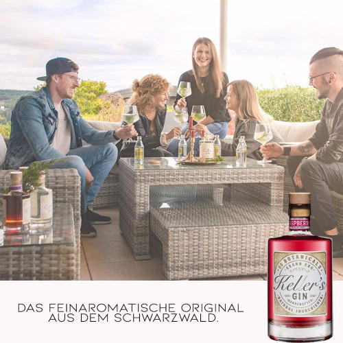 Keller’s Raspberry Distilled Gin vielseitiger Premium Gin aus 66 Botanicals mit fruchtiger Himbeere 35% - 500ml