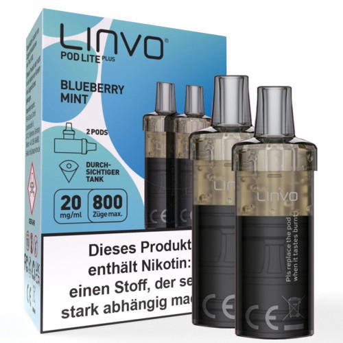 Linvo Pod Lite - Blueberry Mint - Prefilled Pods 2er Pack - 2ml 20mg NicSalt