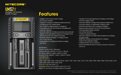 Nitecore UMS2 - the Intelligent USB Dual-Slot Ladegerät