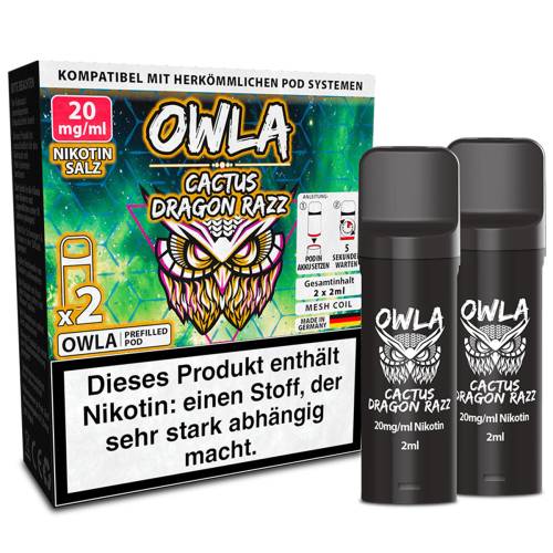 Produktbild OWLA – Cactus Dragon Razz – Prefilled Pod 2er Pack 1