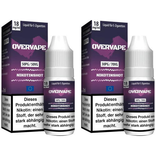 Overvape NicShot Nikotinshot 18 mg / 10ml / 50PG/50VG