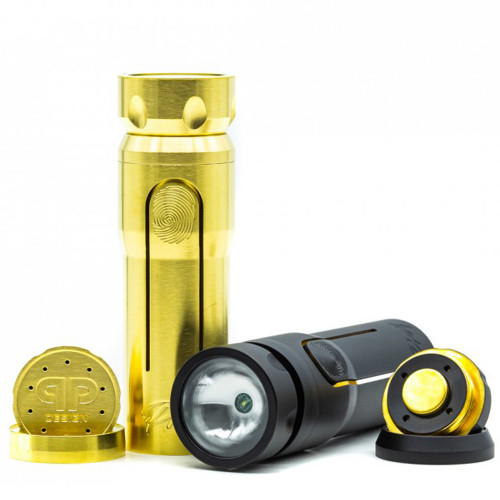 QP Design Prey Limited Edition Flashlight Mech Mod Akkuträger Gold