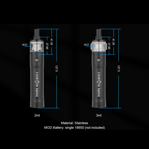 Steamcrave Mini Robot 2ml Kit inkl. Mini Robot RTA Silber