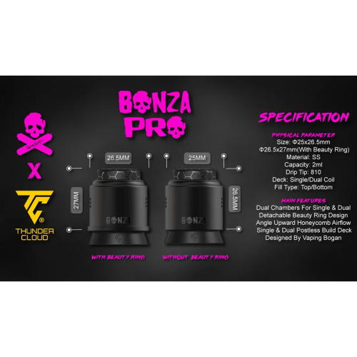 ThunderCloud x Bonza Pro RDA Verdampfer Schwarz