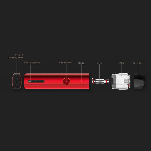 Uwell Caliburn G 2ml 690mAh Pod System Kit Rot